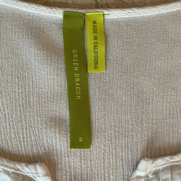 Green Dragon Women's White Embroidered  Short Sleeve Tunic Blouse, Size S - Picture 7 of 9